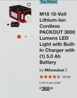 M18  18 volt light and charger