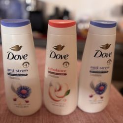 Dove Body Wash 3 Bottles Anti-Stress Rebalance 6 EACH$