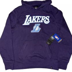47 Brand Los Angeles Lakers Pullover Hoodie Sweatshirt Mens Small Purple New
