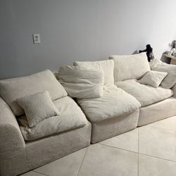 Beige Cloud Sectional Sofa 