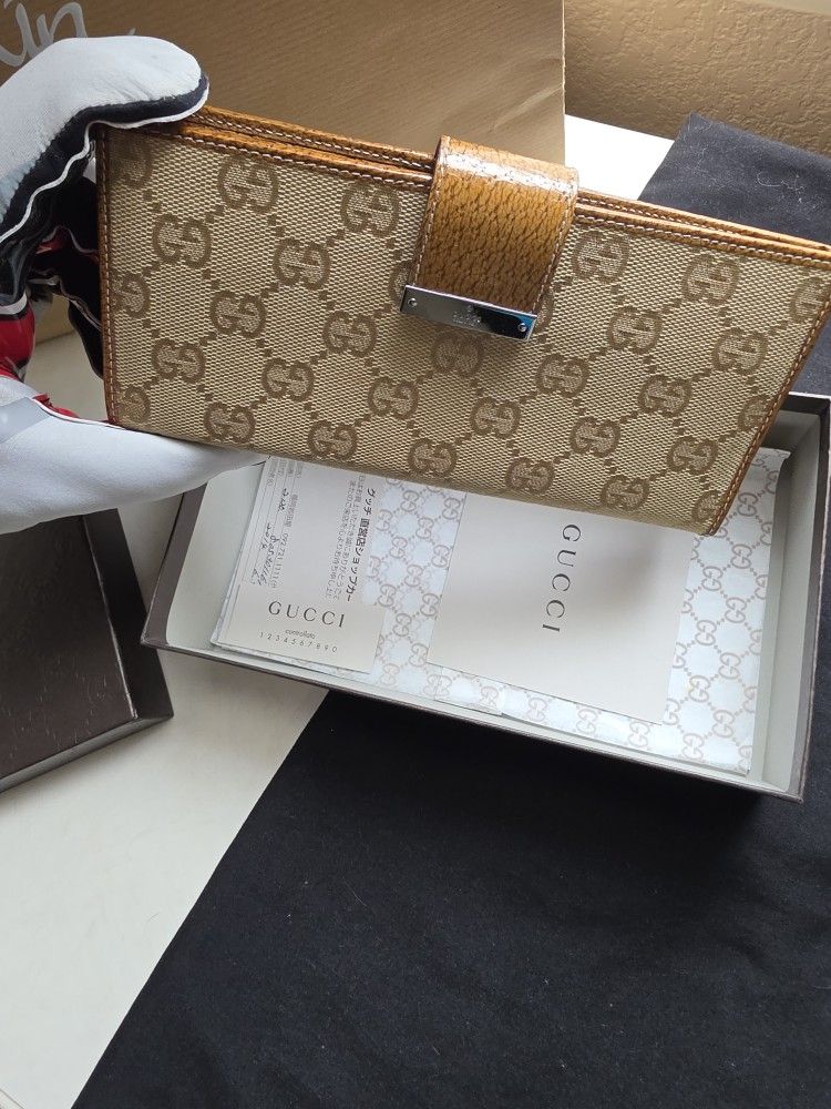 Gucci GG Monogram Long Wallet with Box