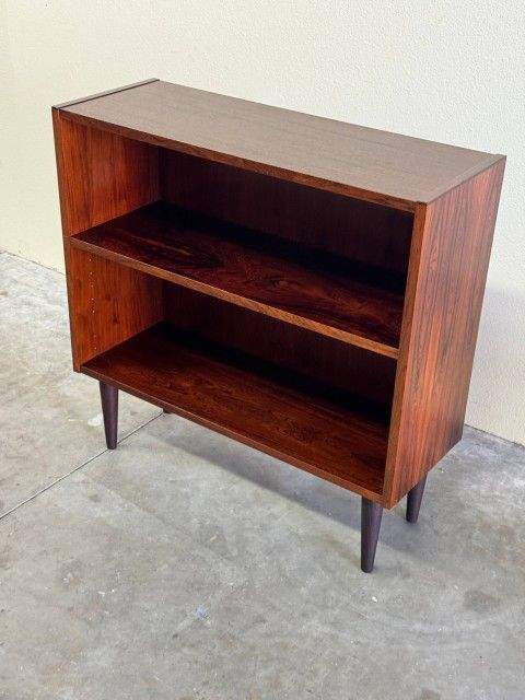 Vintage Danish Rosewood Bookshelf – Mid Century Modern Open Bookcase 1960s