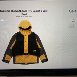 Supreme The North Face RTG Jacket + Vest Gold Small