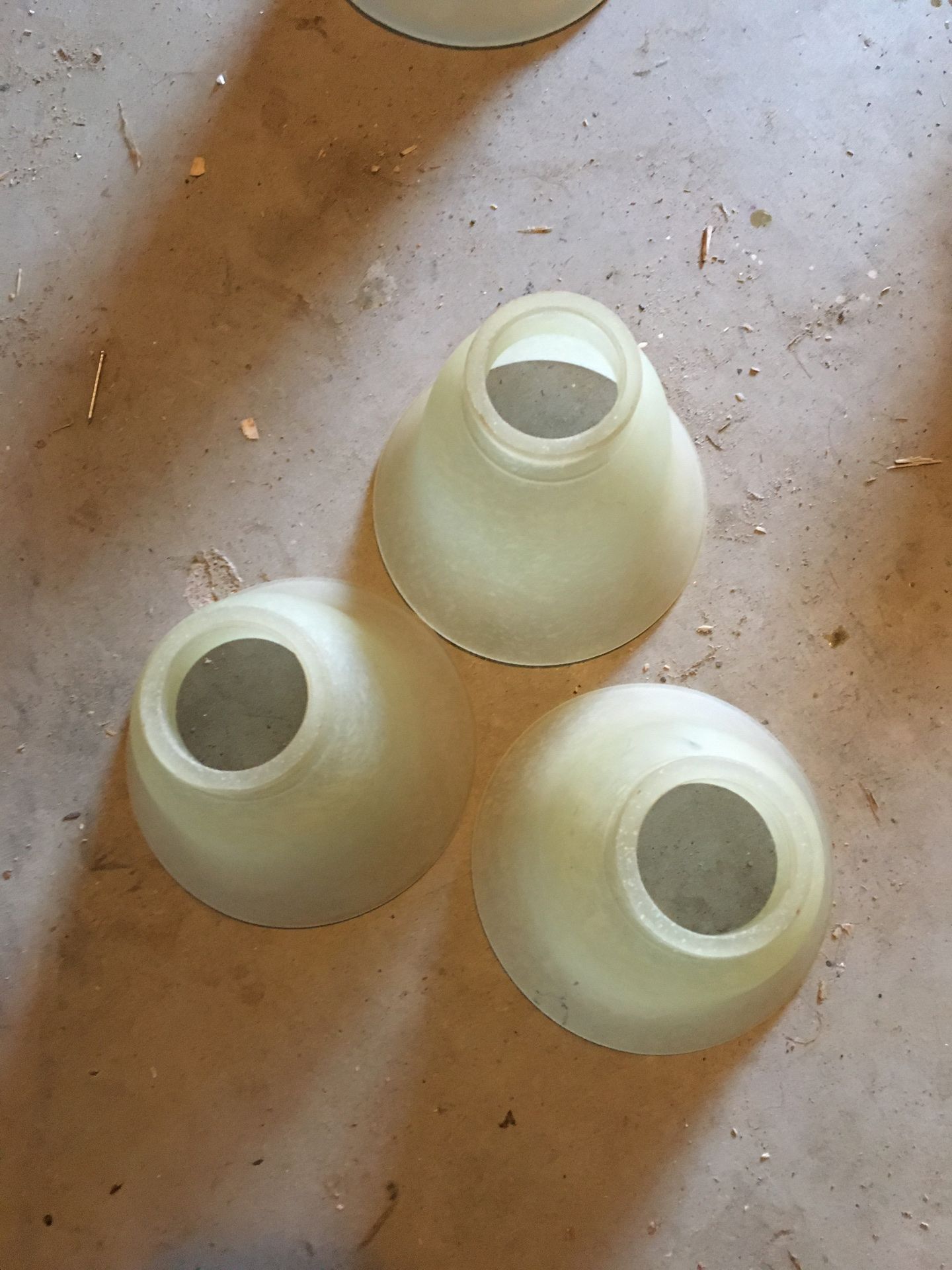 Three chandelier shades