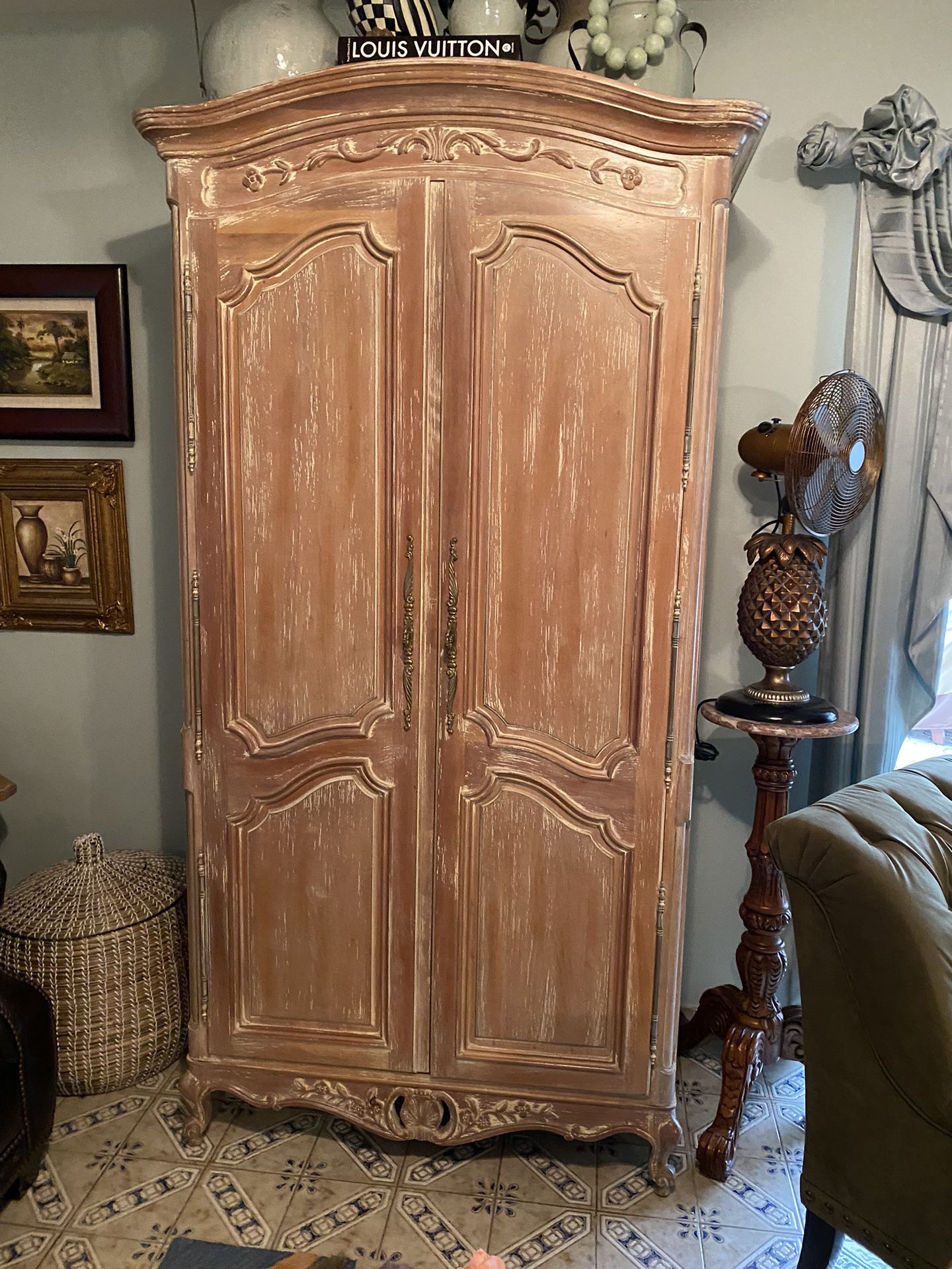 Design Century Furniture.Antique.Beautiful and functional Wardrobe with multiple storage comparments with 5 shelves , 2 Drawers with Two Solid Doors .