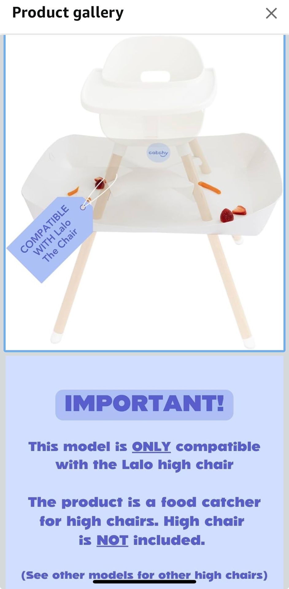 CATCHY - Food Catcher - Compatible with Lalo (HIGHCHAIR not included)