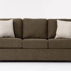 Like-New 77” Olive Green Sofa – No Kids, No Pets