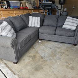 Cordoba Tux Loveseat Sectional in Splash Charcoal