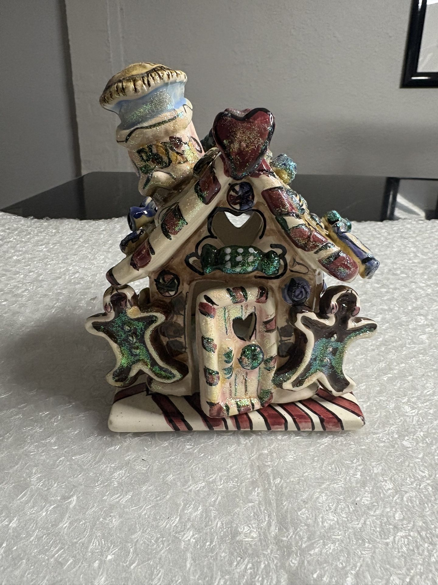 Blue Sky Heather Goldminc Gingerbread House Tealight Candle holder