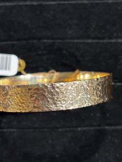 14k Hammered Bangle