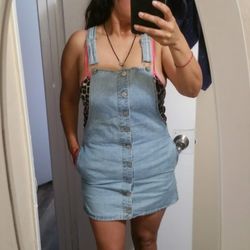FOREVER21 Overall Dress Small/Vestido De Mesclilla Overall 
