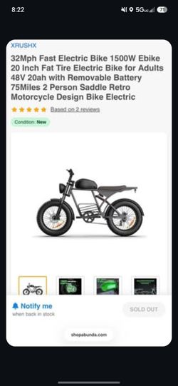 XRUSHX 32Mph Fast Electric Bike 1500W Ebike