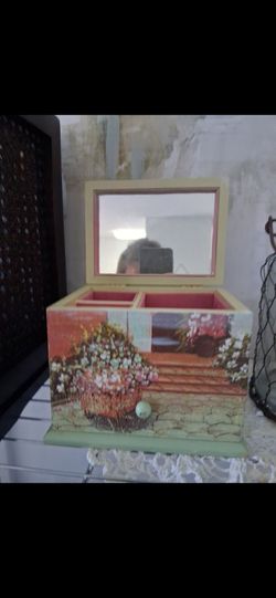 Small Wood Jewelry Box with Drawer