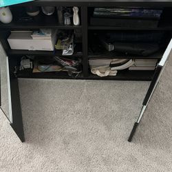 Tv Table With Glass Door And Storage