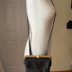 Americana By Sharif Black Crossbody Leather Bag