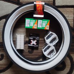 NEW Bicycle Bmx Parts Bundle 20" White