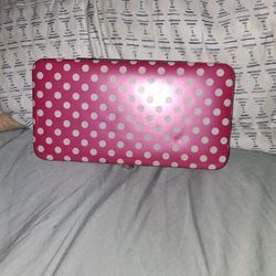 Wallet Pink N White Polka Dot