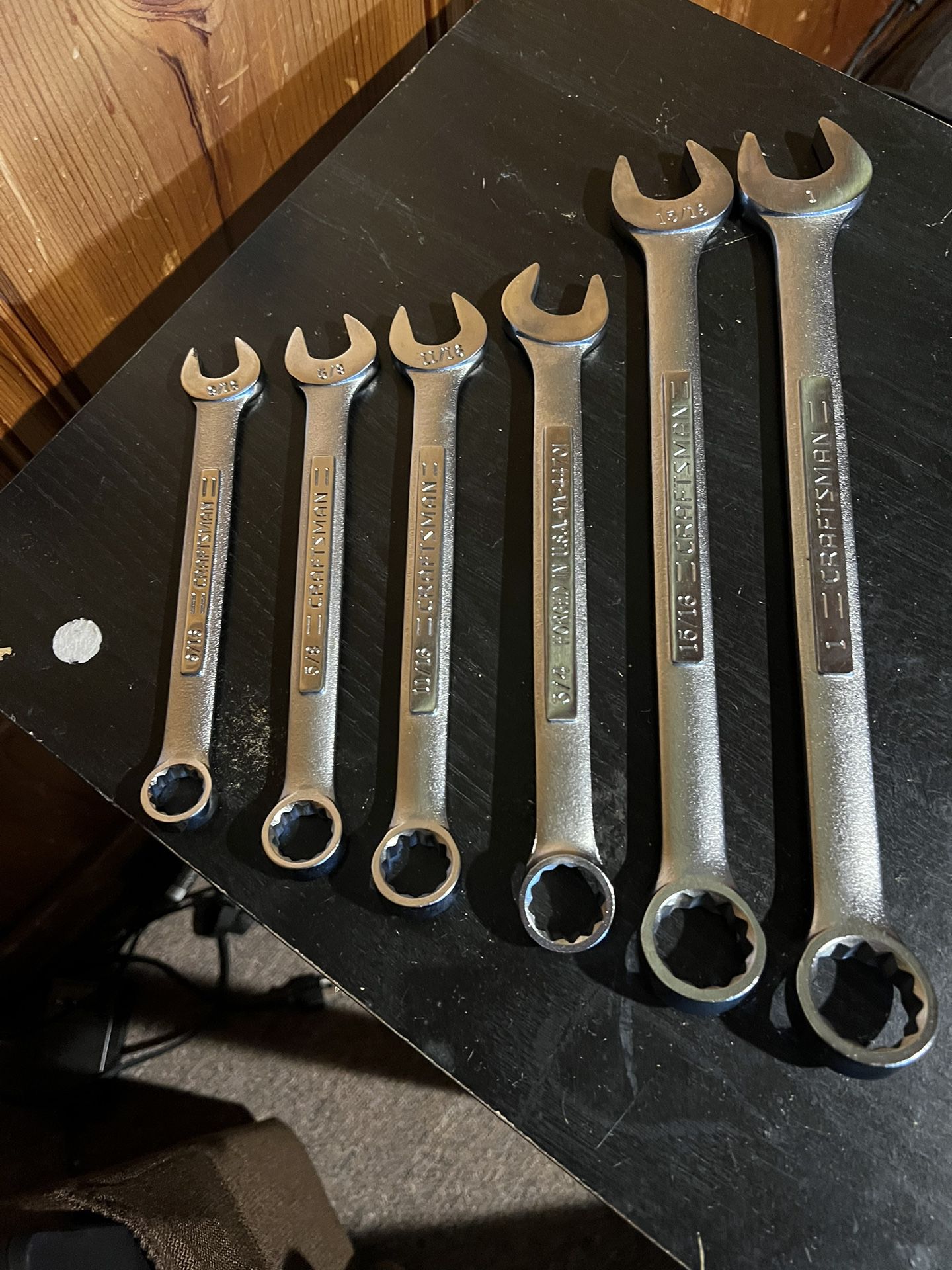 set of 6 craftsman wrenches 1, 15/16, 3/4, 11/16, 5/8, 9/16