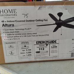 Home Decorators Altura 48" Indoor / Outdoor Ceiling Fan In Matte Black