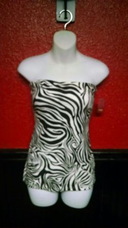 NWT Zebra Print Halter Top