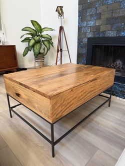 West Elm Pop-Up Coffee Table – Solid Mango Wood