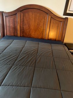 Queen size cherry oak bed frame