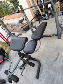 Very strong Olympic weight bench and 7ft bar to go with
