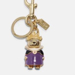 Disney X Coach Evil Queen Bear Bag Charm Key Chain Ring Fob NWT