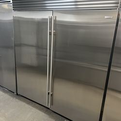 SUB ZERO 72”WIDE BUILT IN STAINLESS STEEL REFRIGERATOR/FREEZER