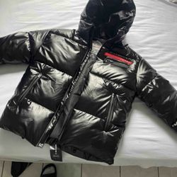 New Prada Black Puffer Jacket XL