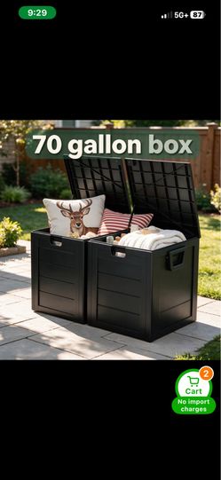 ✴️✴️ Brand New Set of 2 Black 35gal Indoor/Outdoor Storage Containers