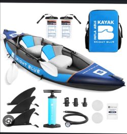 Bright Blue 2 person Inflatable Kayak