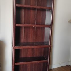 (Free) Black convertible sofa bed & brown Wooden bookcase