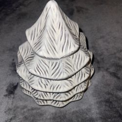 Christmas Tree Small Cookie Jar Ceramic Candy Dish with Lid