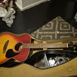 Sunburst Ventura Acoustic Guitar With Hard  Case