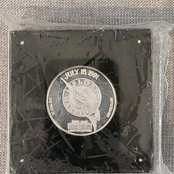 National League Franchise 1991 Florida Marlins 1 Troy oz. .999 Fine Silver CoinAwarded National League Franchise ~ July 18, 1991
Florida Marlins coin 