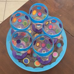 Wine Glasses & Matching Platter