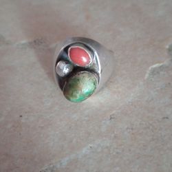 Navajo 925 Sterling Silver Turquoise Ring 