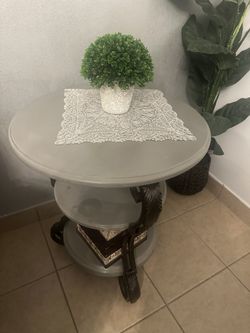 Gray Table, Gray Side Table, Gray Side Table