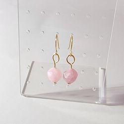 Rose Quartz And Gold Dangle Earrings