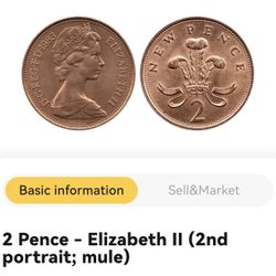 2 Pence - Elizabeth II (2nd portrait; mule)