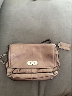 Coach Kristin Metallic Leather Flap Shoulder Bag