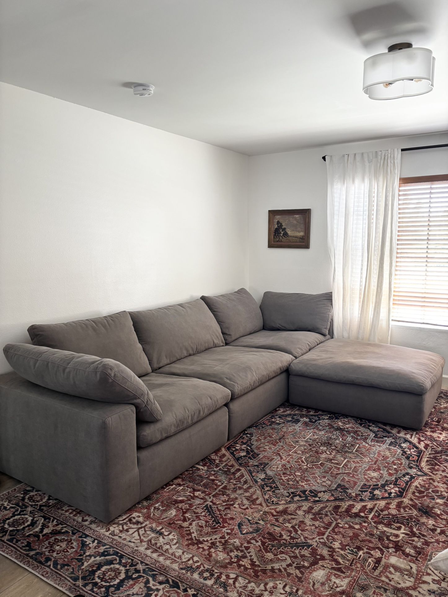 Gray Modular Cloud Couch With Ottoman
