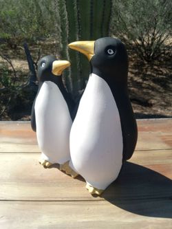 Pair of Decorative Penguin Figurines