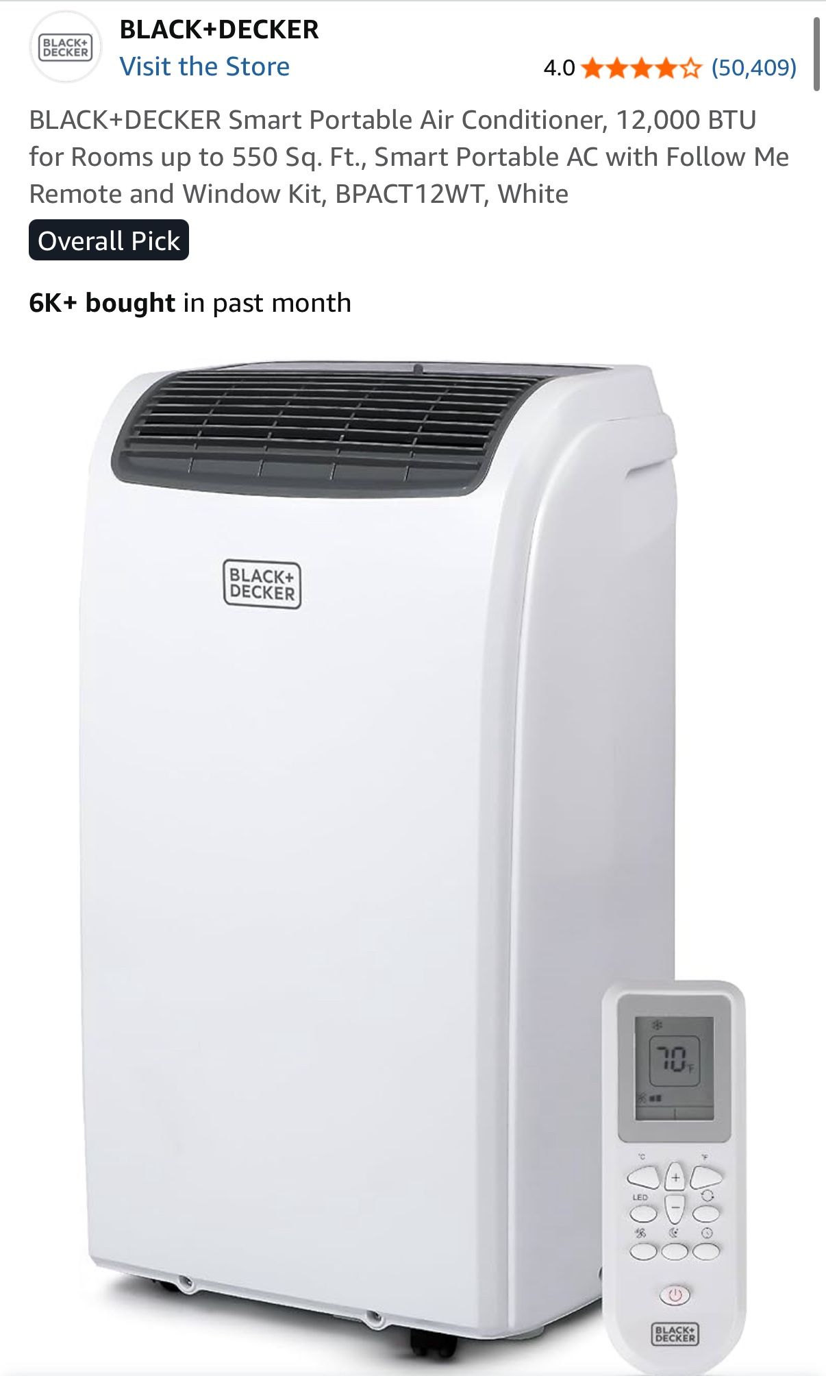 Black+Decker Portable Air Conditioner