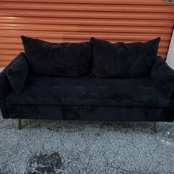 Small Black Sofa Ottoman 