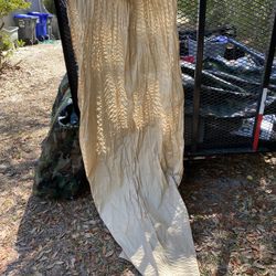 Custom Made Draperies   Gold Satin 6 Panels 