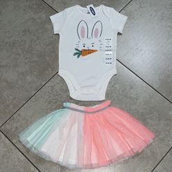 Old Navy Baby Girl’s Onesie and Carter’s Tutu Skirt, Size 6-12 Months, 6 Months 