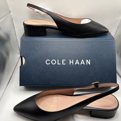 New in box women’s Cole Haan 8.5  black slingback shoes
