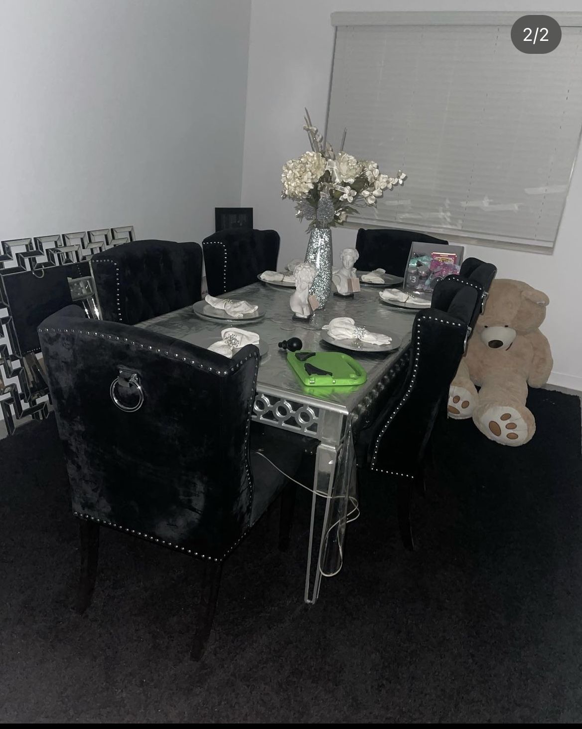 Dining Table Z Gallerie Glass Beautiful Condition